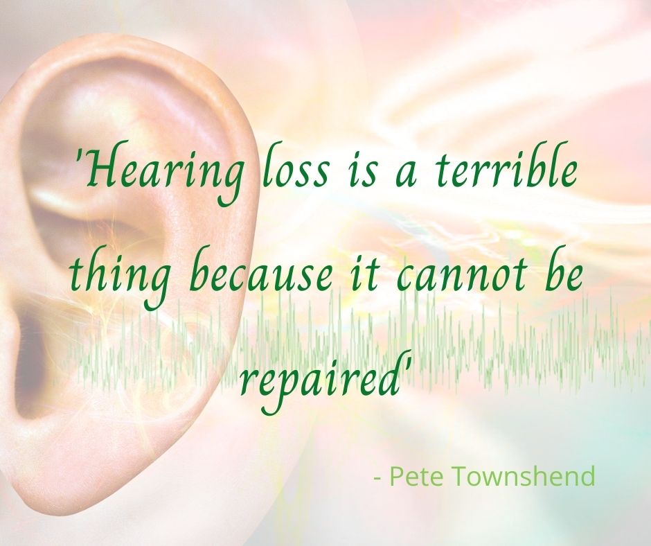 Quote hearing loss is a terrible thing because it cannot be repaired from Pete Townshend to illustrate blog how loud is too loud
